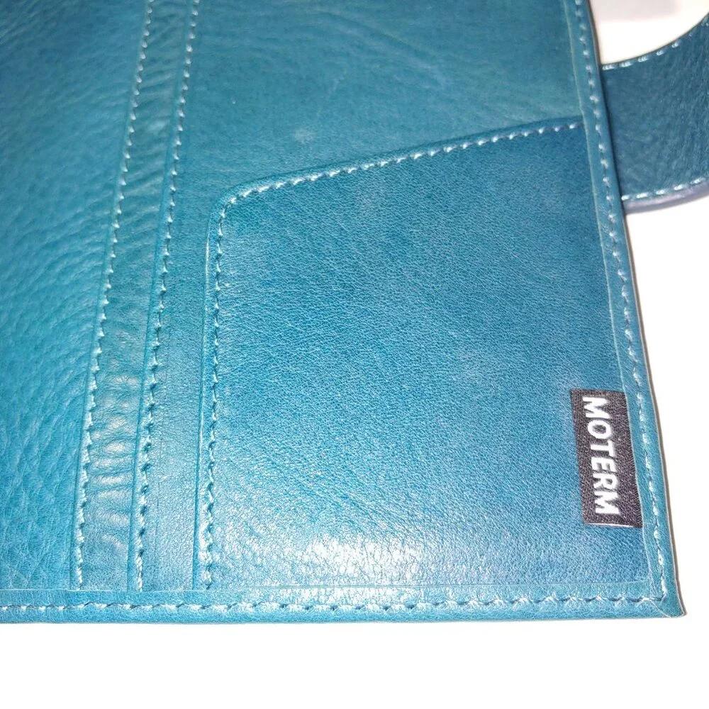Moterm Leather Wallet Planner Turquoise Green OS